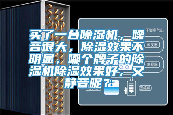 買了一臺(tái)除濕機(jī)，噪音很大，除濕效果不明顯，哪個(gè)牌子的除濕機(jī)除濕效果好，又靜音呢？