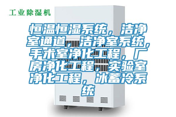 恒溫恒濕系統(tǒng)，潔凈室通道，潔凈室系統(tǒng)，手術(shù)室凈化工程，廠房凈化工程，實驗室凈化工程，冰蓄冷系統(tǒng)