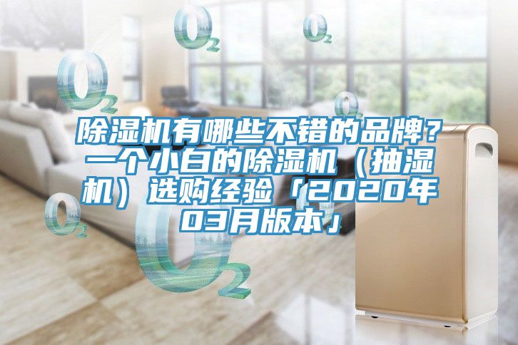 除濕機有哪些不錯的品牌？一個小白的除濕機（抽濕機）選購經驗「2020年03月版本」